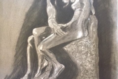 2001 Rodin's "Kiss" charcoal and eraser